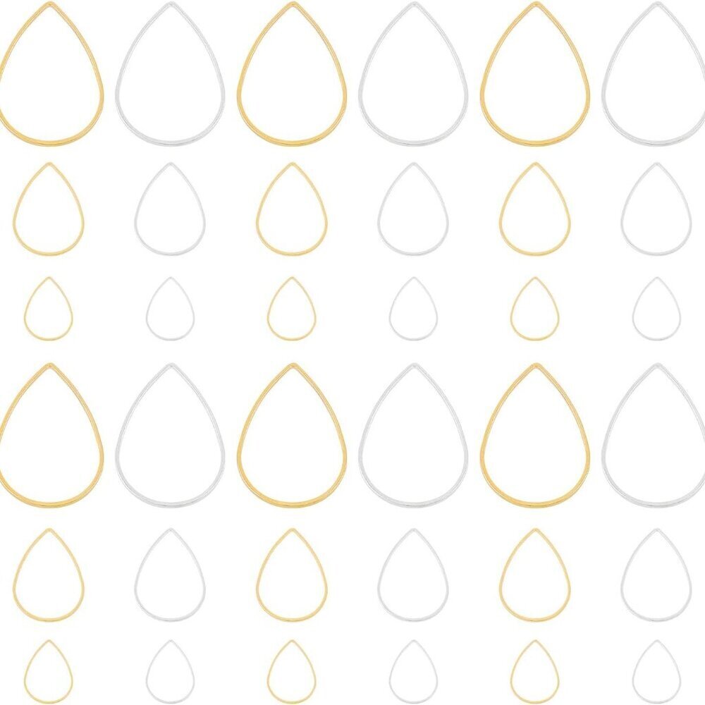 300pcs Drop Open Bezels for Resin 3 Sizes Earrings Beading Hoop Linking Rings Te